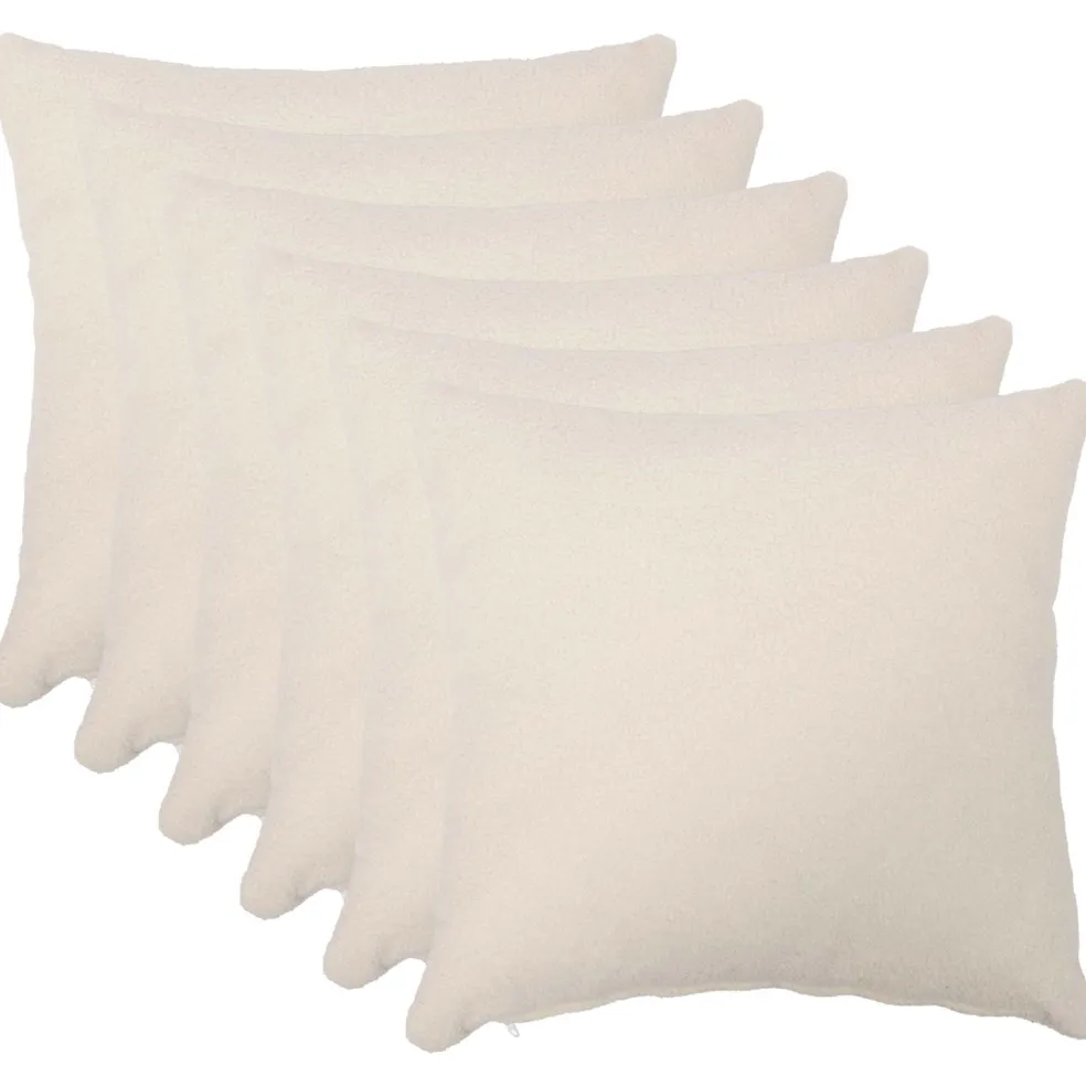 vidaXL Kussensloop 6 pcs HEERLEN Crèmekleurig 30 x 30 cm Bouclé