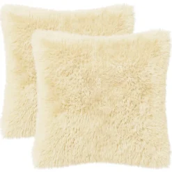 vidaXL Kussensloop 2 pcs HEERLEN Crèmekleurig 30 x 30 cm PV Fleece