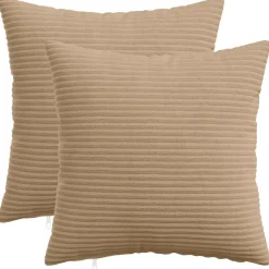vidaXL Kussensloop 2 pcs HEERLEN Bruin 30 x 30 cm corduroy