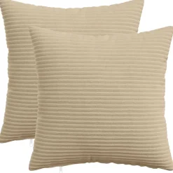 vidaXL Kussensloop 2 pcs HEERLEN Taupe 35 x 35 cm corduroy