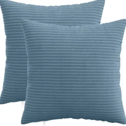 vidaXL Kussensloop 2 pcs HEERLEN Blauw 30 x 30 cm corduroy