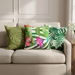 vidaXL Kussensloop 2 pcs HEERLEN Bladontwerp 30 x 30 cm Polyester