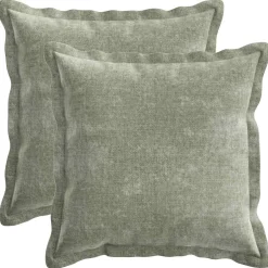 vidaXL Kussensloop 2 st HOUTEN Groen 30 x 30 cm Chenille Stof