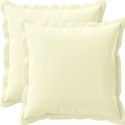 vidaXL Kussensloop 2 st HOUTEN Crèmekleurig 30 x 30 cm Polyester