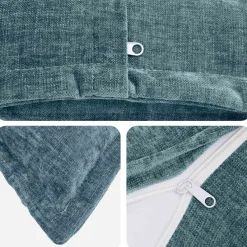 vidaXL Kussensloop 2 st HOUTEN Blauw 30 x 30 cm Chenille Stof