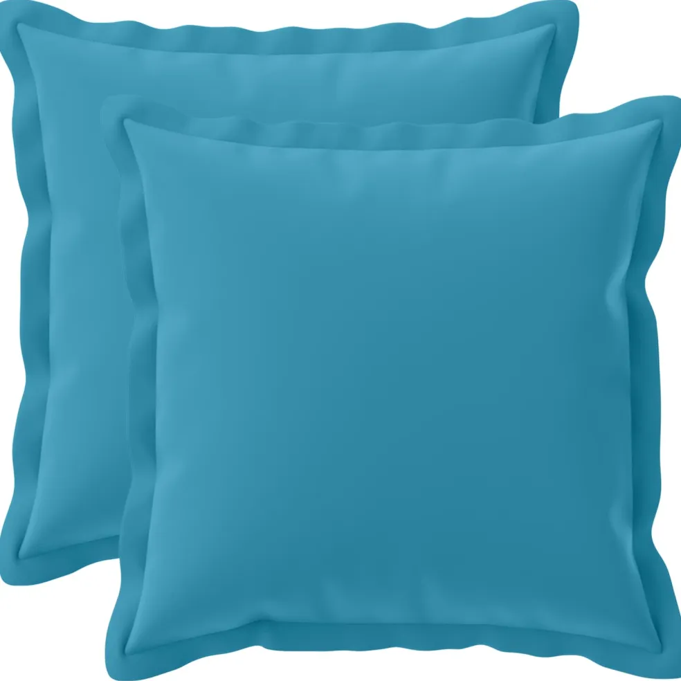 vidaXL Kussensloop 2 st HOUTEN Lichtblauw 30 x 30 cm Polyester