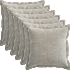 vidaXL Kussensloop 6 st HOUTEN Lichtgrijs 30 x 30 cm Chenille Stof