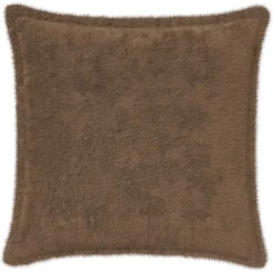 vidaXL Kussensloop 6 st HOUTEN Licht Bruin 30 x 30 cm Nep Konijnenbont