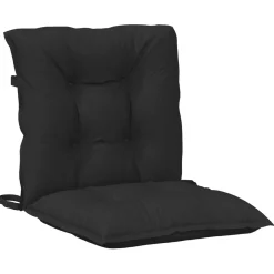 vidaXL Laagrug Stoelkussens Set 2 st Polyester Melange Zwart