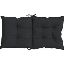 vidaXL Laagrug Stoelkussens Set 2 st Polyester Melange Zwart