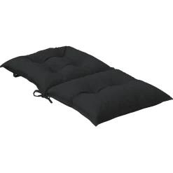 vidaXL Laagrug Stoelkussens Set 2 st Polyester Melange Zwart