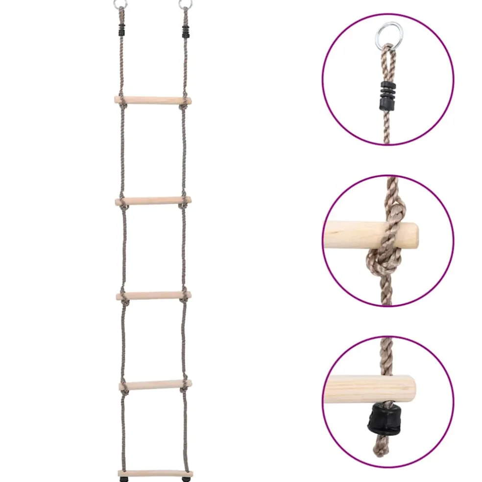 vidaXL Ladder met 5 sporten 210 cm massief grenenhout