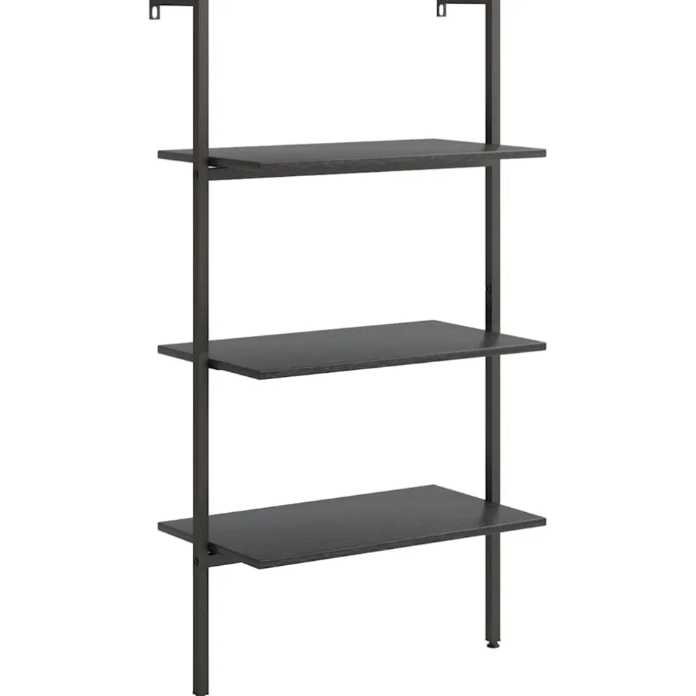 vidaXL Ladderrek met 3 schappen 64x35x120,5 cm zwart