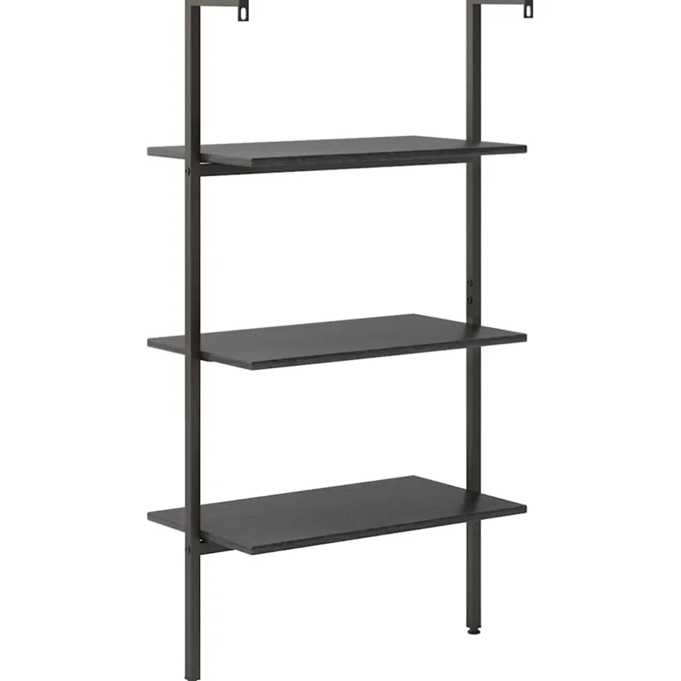 vidaXL Ladderrek met 3 schappen 64x35x120,5 cm zwart