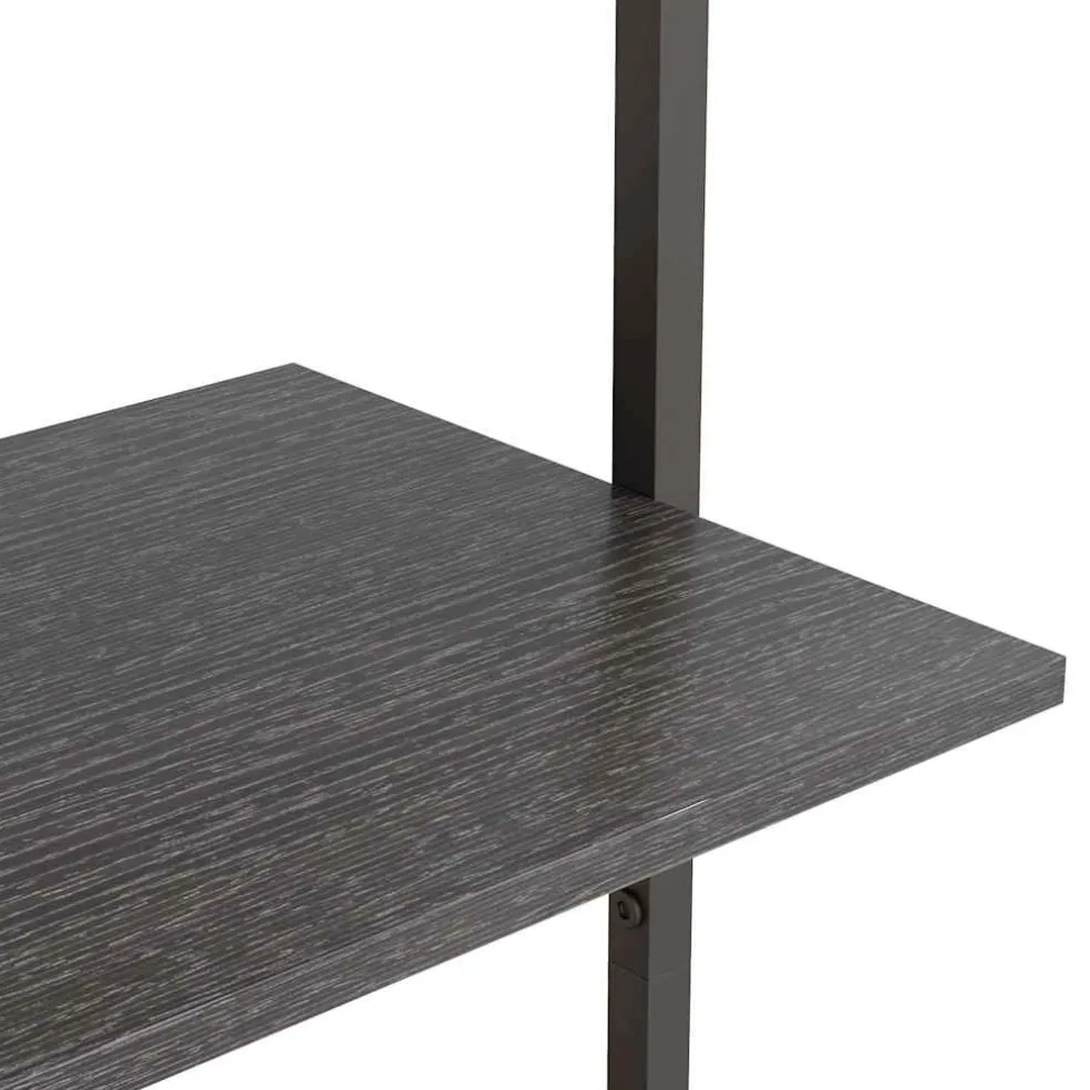 vidaXL Ladderrek met 3 schappen 64x35x120,5 cm zwart