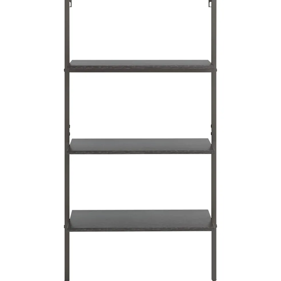 vidaXL Ladderrek met 3 schappen 64x35x120,5 cm zwart