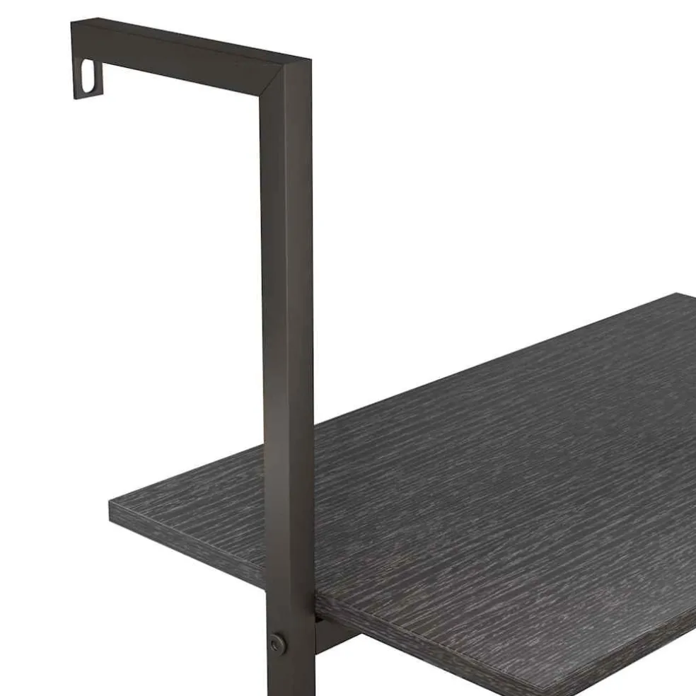 vidaXL Ladderrek met 3 schappen 64x35x120,5 cm zwart