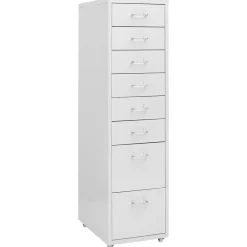 vidaXL Ladeblok verrijdbaar 28x41x109 cm metaal grijs