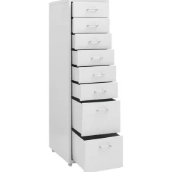 vidaXL Ladeblok verrijdbaar 28x41x109 cm metaal grijs