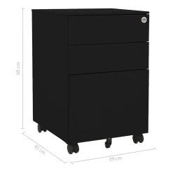 vidaXL Ladeblok verrijdbaar 39x45x60 cm staal zwart