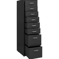vidaXL Ladeblok verrijdbaar 28x41x109 cm metaal antracietkleurig