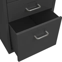 vidaXL Ladeblok verrijdbaar 28x41x69 cm metaal antracietkleurig