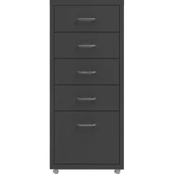 vidaXL Ladeblok verrijdbaar 28x41x69 cm metaal antracietkleurig