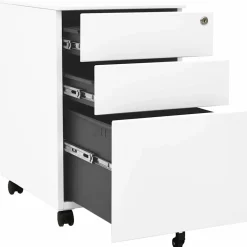 vidaXL Ladeblok verrijdbaar 39x45x60 cm staal wit