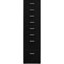 vidaXL Ladeblok verrijdbaar 28x41x109 cm metaal zwart