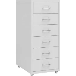 vidaXL Ladeblok verrijdbaar 28x41x69 cm metaal grijs