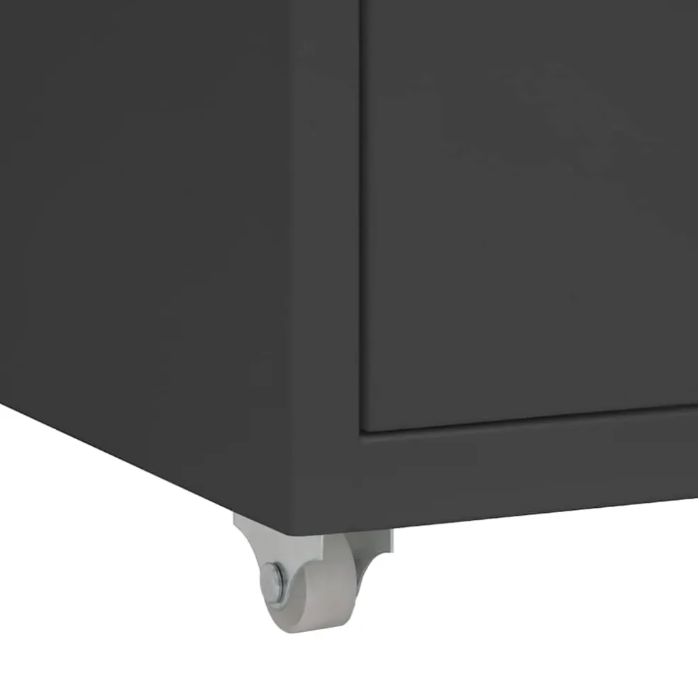 vidaXL Ladeblok verrijdbaar 28x41x69 cm metaal antracietkleurig