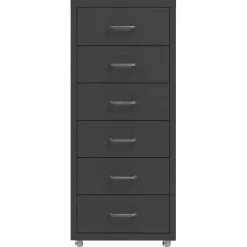vidaXL Ladeblok verrijdbaar 28x41x69 cm metaal antracietkleurig