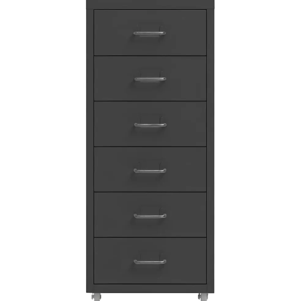 vidaXL Ladeblok verrijdbaar 28x41x69 cm metaal antracietkleurig