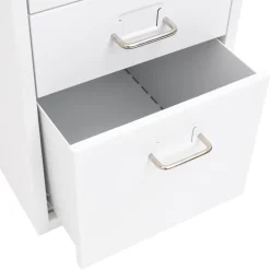 vidaXL Ladeblok verrijdbaar 28x41x69 cm metaal wit