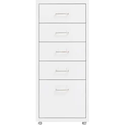 vidaXL Ladeblok verrijdbaar 28x41x69 cm metaal wit