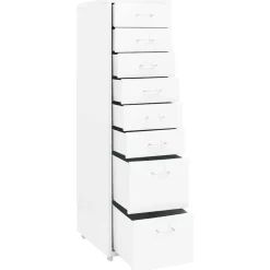 vidaXL Ladeblok verrijdbaar 28x41x109 cm metaal wit