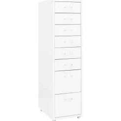 vidaXL Ladeblok verrijdbaar 28x41x109 cm metaal wit