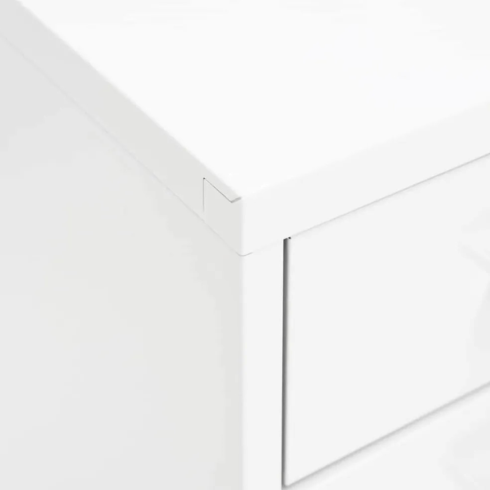 vidaXL Ladeblok verrijdbaar 28x41x109 cm metaal wit