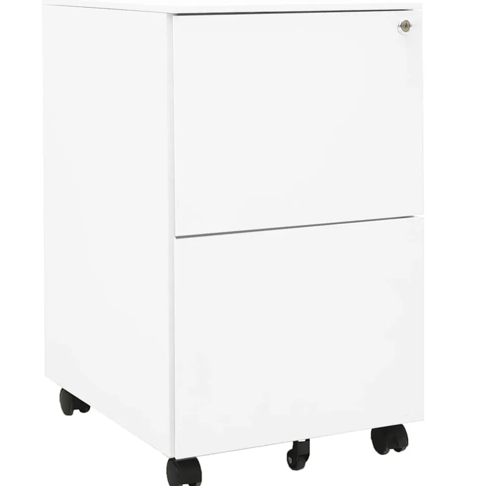 vidaXL Ladeblok verrijdbaar 39x45x67 cm staal wit