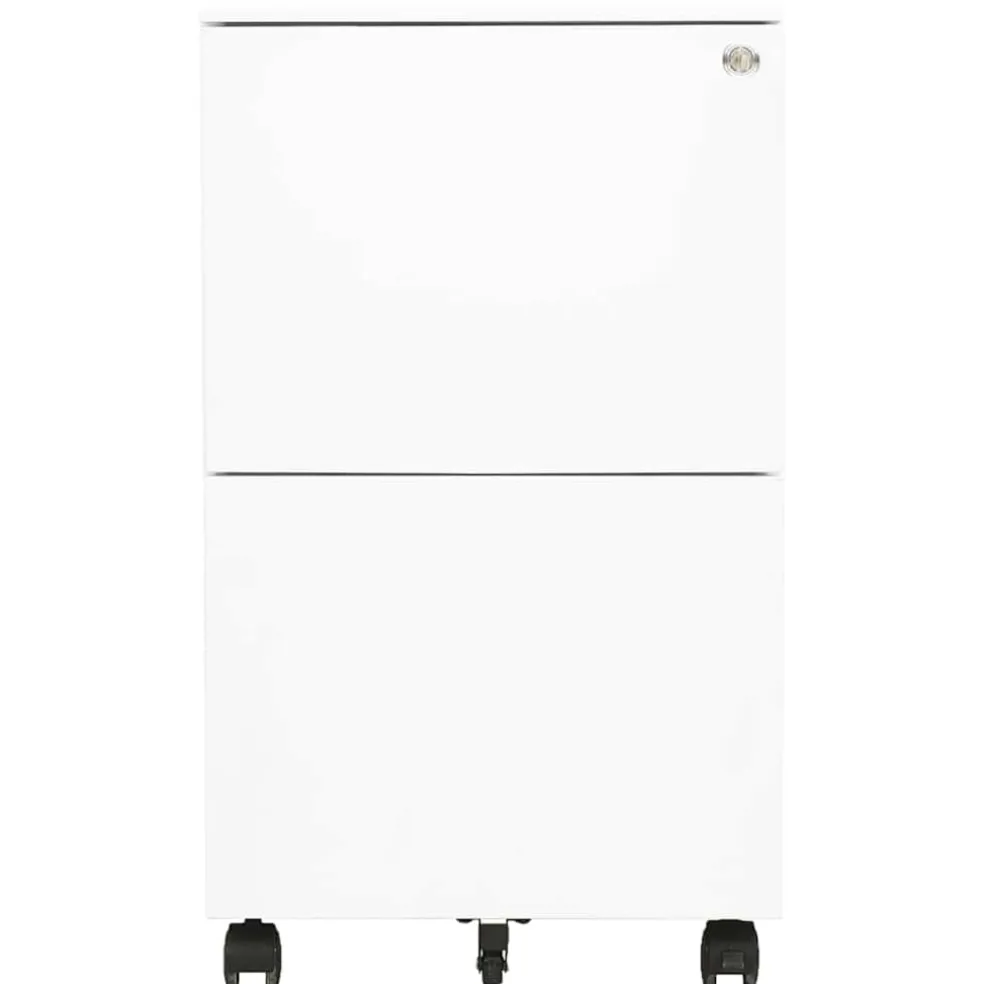 vidaXL Ladeblok verrijdbaar 39x45x67 cm staal wit