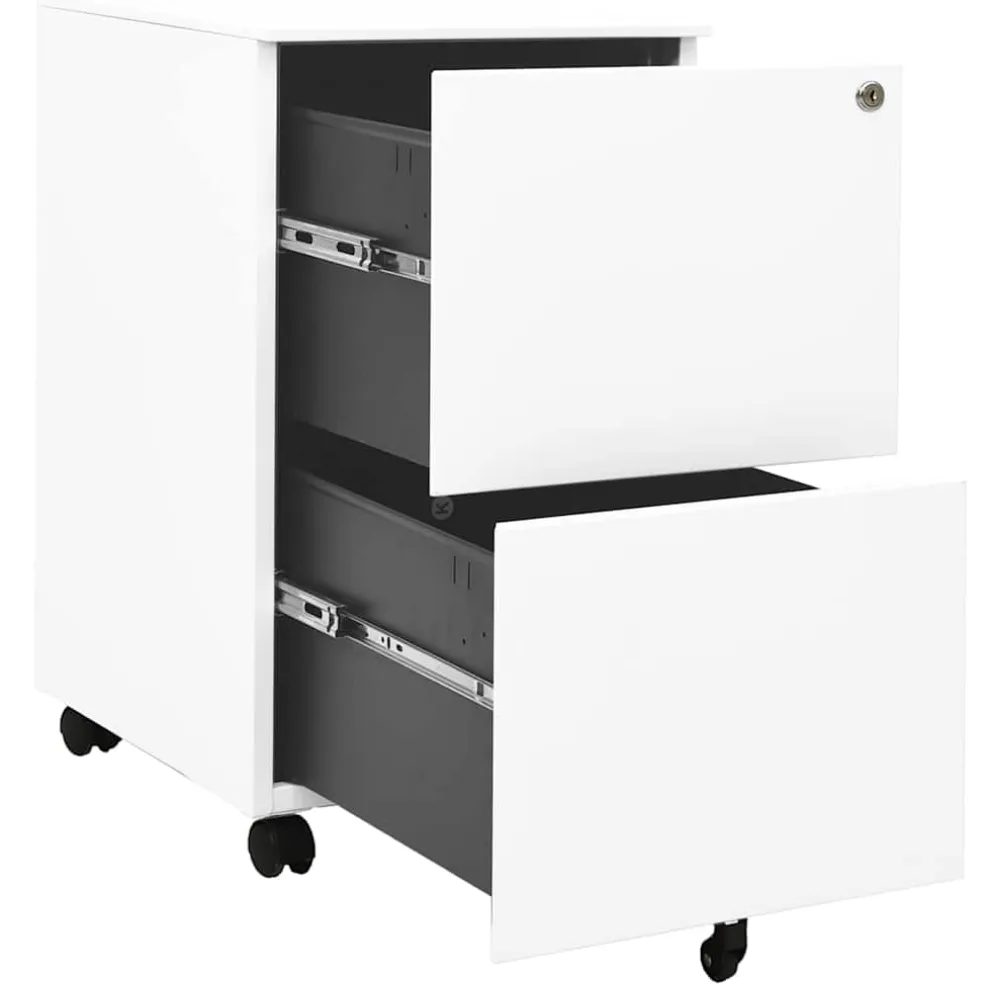 vidaXL Ladeblok verrijdbaar 39x45x67 cm staal wit