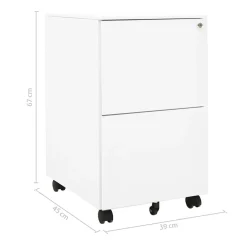 vidaXL Ladeblok verrijdbaar 39x45x67 cm staal wit