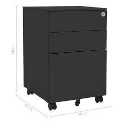 vidaXL Ladeblok verrijdbaar 39x45x60 cm staal antracietkleurig