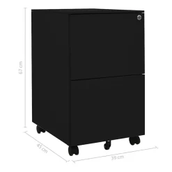 vidaXL Ladeblok verrijdbaar 39x45x67 cm staal zwart