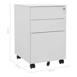 vidaXL Ladeblok verrijdbaar 39x45x60 cm staal lichtgrijs