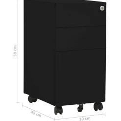 vidaXL Ladeblok verrijdbaar 30x45x59 cm staal zwart