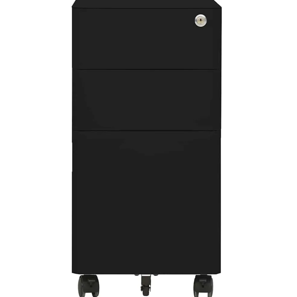 vidaXL Ladeblok verrijdbaar 30x45x59 cm staal zwart