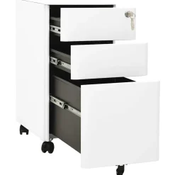 vidaXL Ladeblok verrijdbaar 39x45x59 cm staal wit