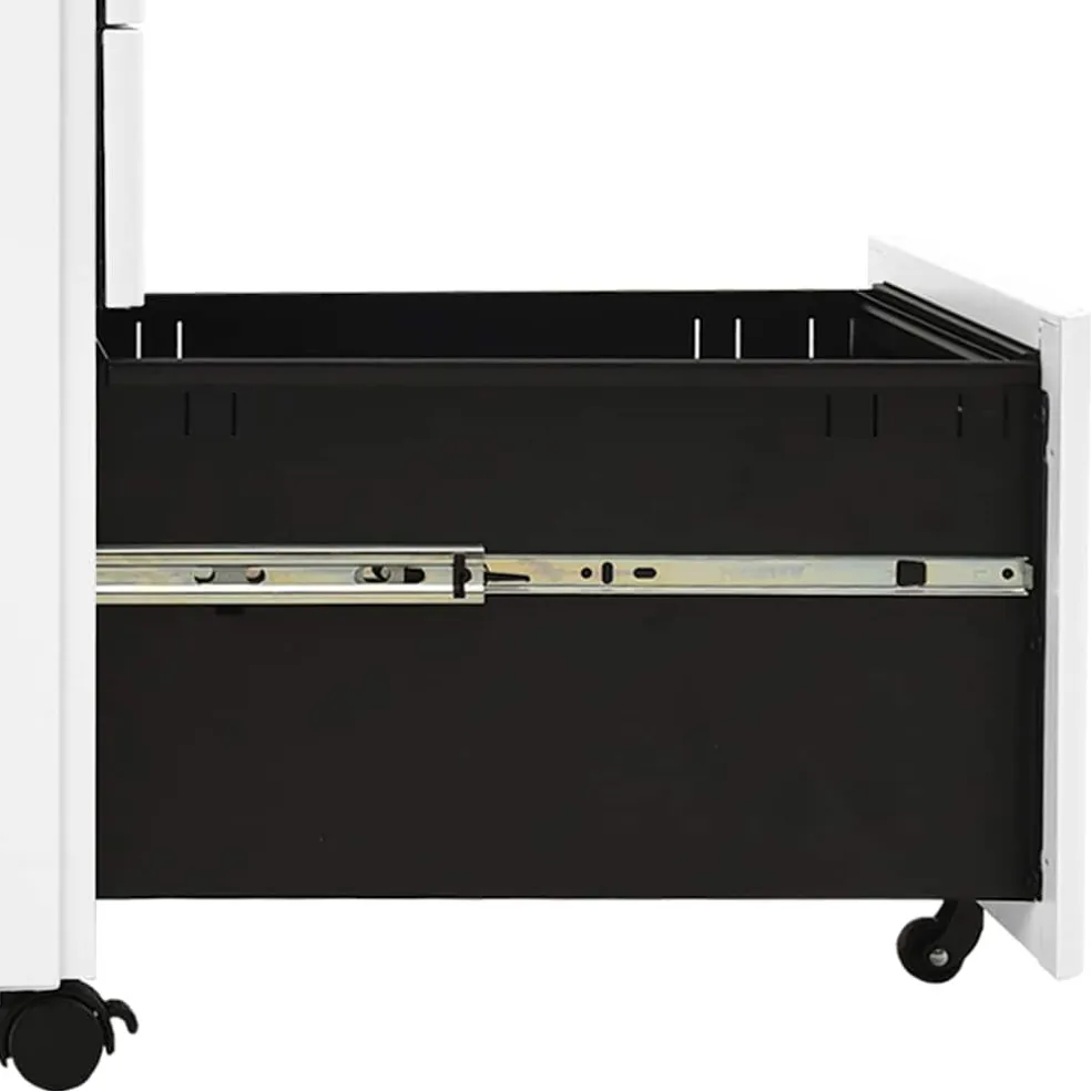vidaXL Ladeblok verrijdbaar 39x45x59 cm staal wit