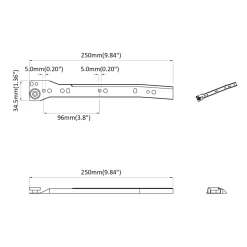 vidaXL Ladegeleider 2 st Wit 250 mm Staal